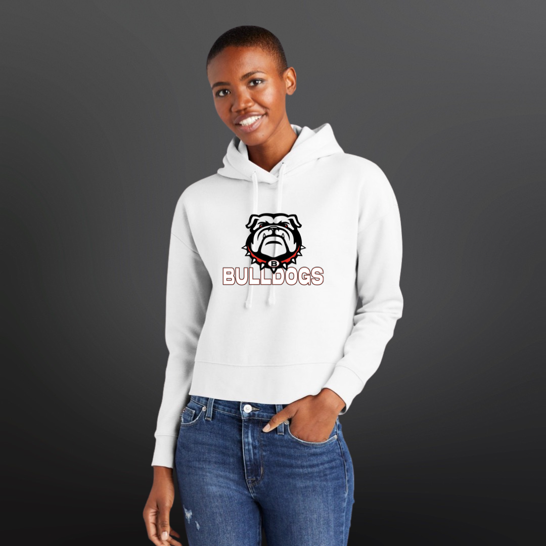 Bulldogs Football Women's Crop Hoodie
