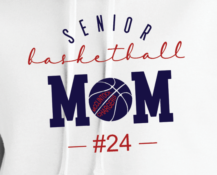 McClintock Chargers Basketball Senior Mom Cropped Hoodie 2