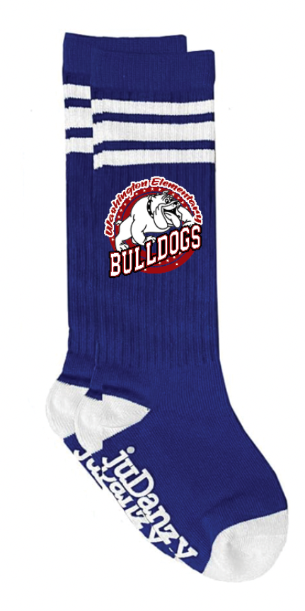 Washington Bulldogs Youth Knee High Striped Socks