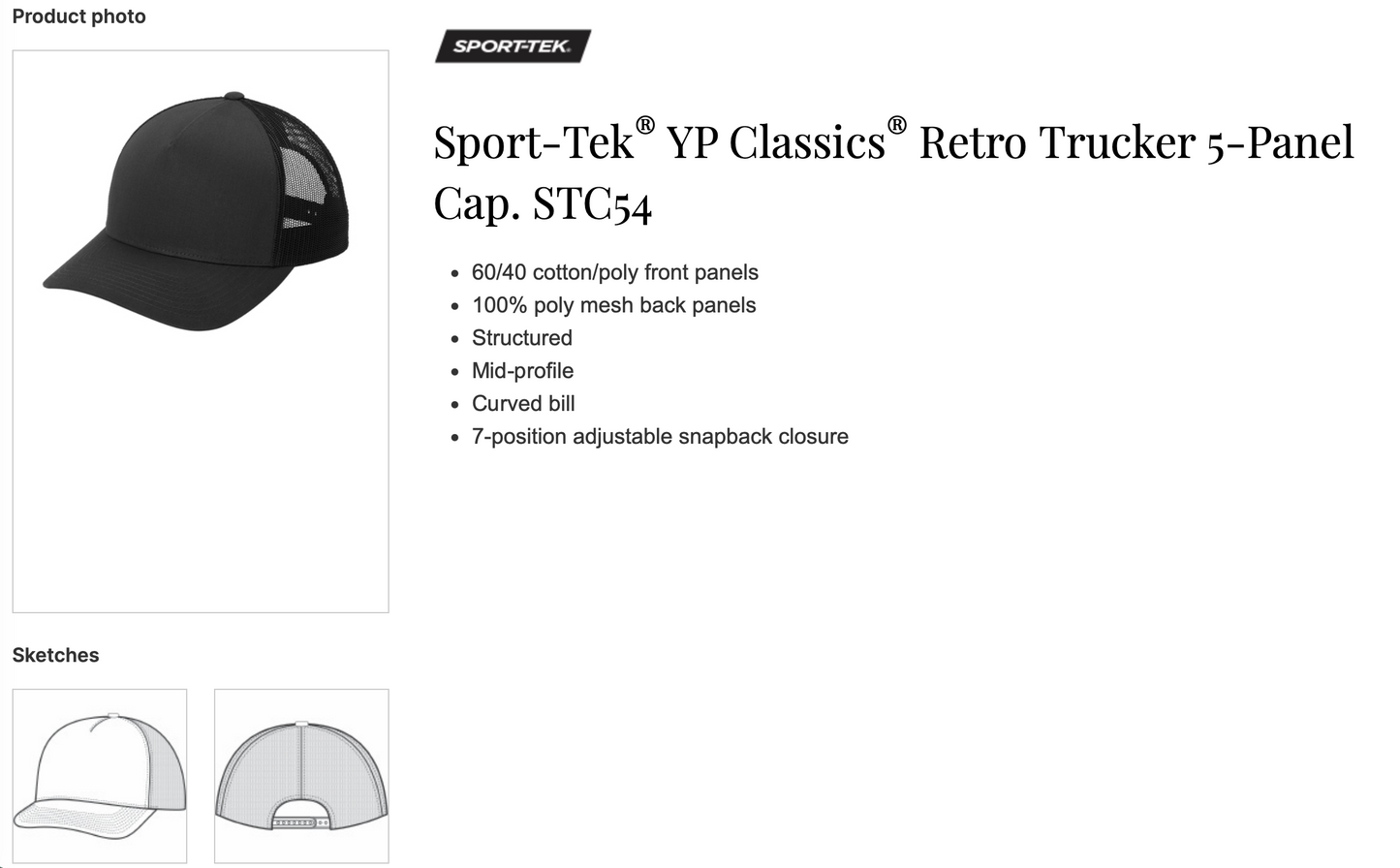 Phoenix International Academy Sport-Tek® YP Classics® Retro Trucker 5-Panel Cap