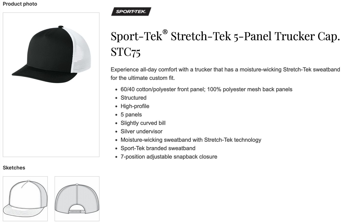 Phoenix International Academy Sport-Tek® Stretch-Tek 5-Panel Trucker Cap