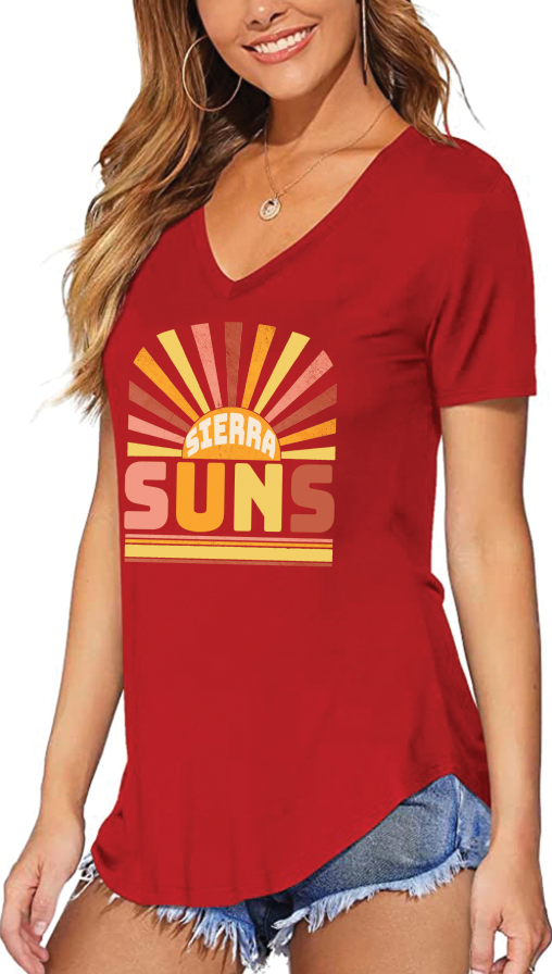 Sierra Suns Sun Ray Red Dolman T-Shirt 2023