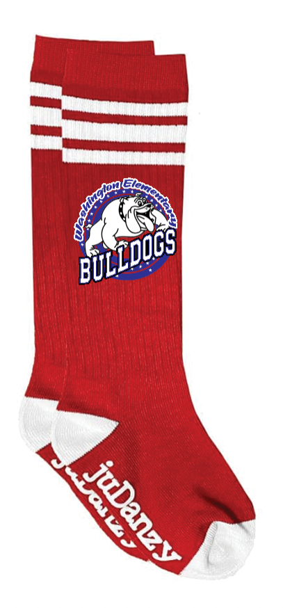 Washington Bulldogs Youth Knee High Striped Socks