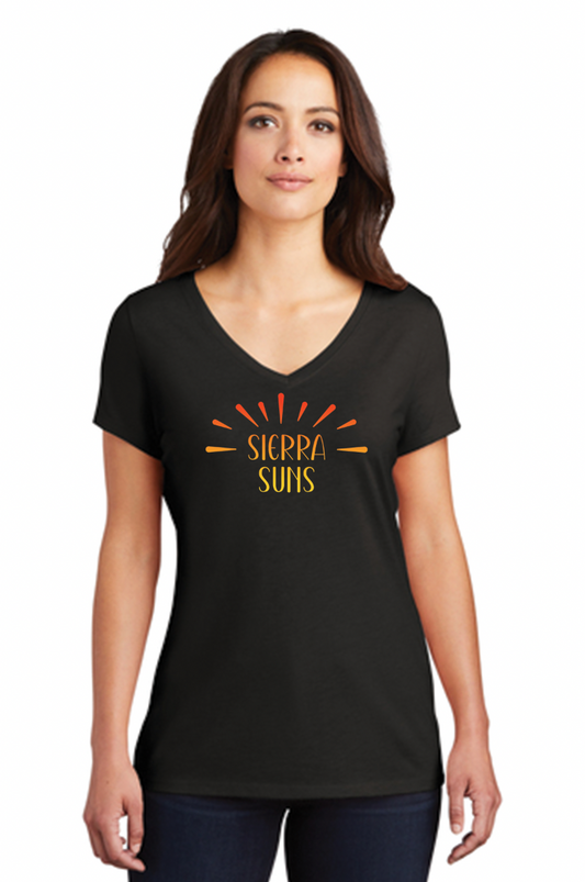 NEW! Sierra Suns Women's Sun Rays V-Neck T-Shirt