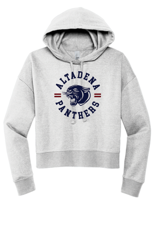Altadena Panthers- Varsity White Cropped Hoodie