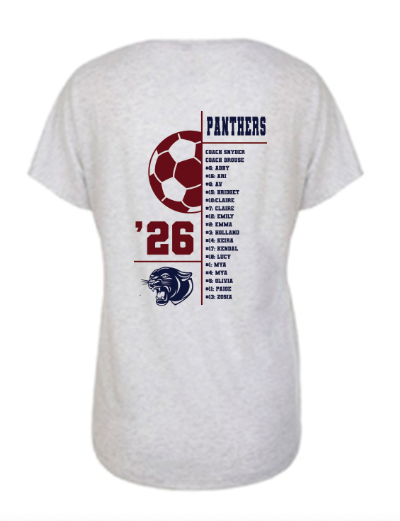 Altadena Girls Soccer Scoopneck Roster T-Shirt