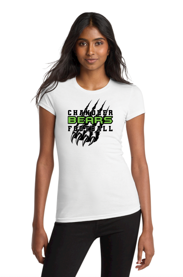 Chandler Bears Football Women's Fitted Claw T-Shirt