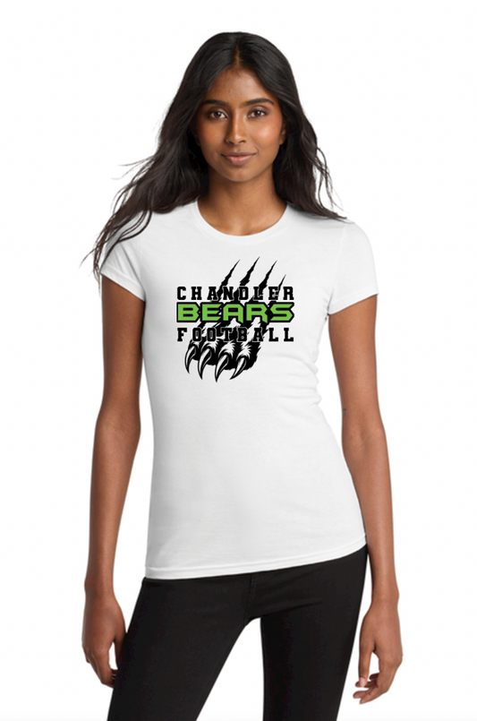 Chandler Bears Football Women's Fitted Claw T-Shirt