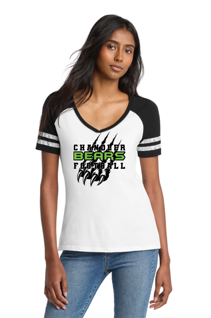 Chandler Bears Football District® Women’s Game V-Neck Claw Tee