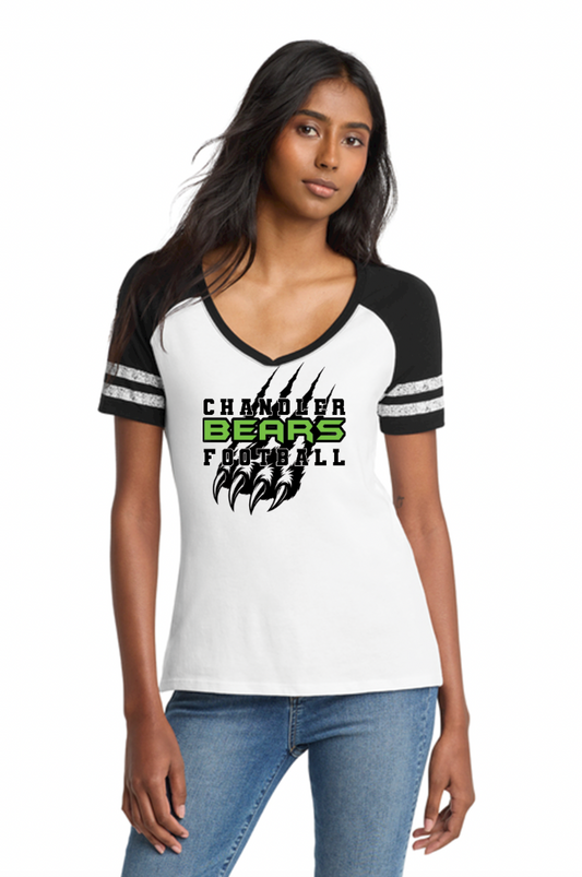 Chandler Bears Football District® Women’s Game V-Neck Claw Tee