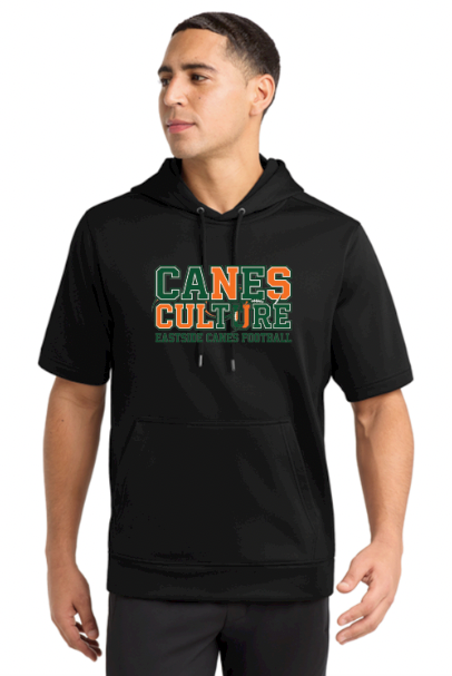 Eastside Canes Football Sport-Tek® Sport-Wick® Fleece Short Sleeve Hooded Pullover
