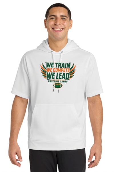 Eastside Canes Football Sport-Tek® Sport-Wick® Fleece Short Sleeve Hooded Pullover