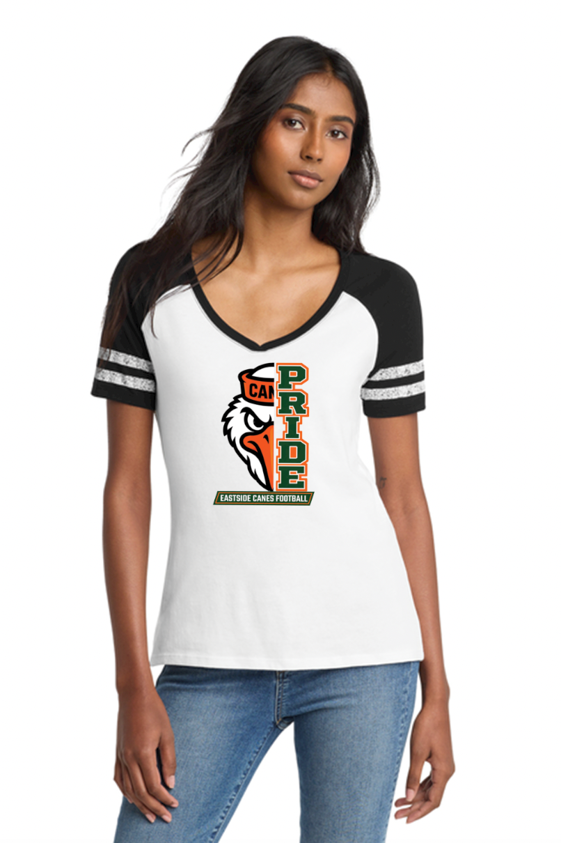 Eastside Canes Football District® Women’s Game V-Neck Tee
