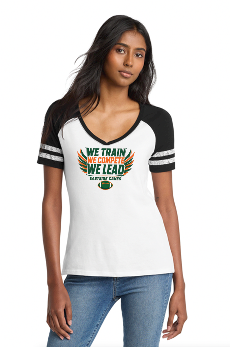 Eastside Canes Football District® Women’s Game V-Neck Tee