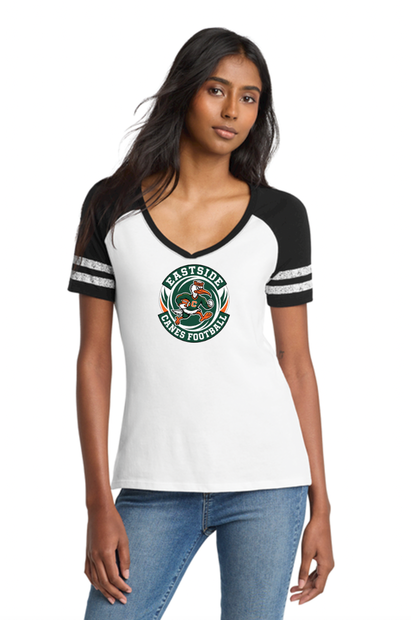 Eastside Canes Football District® Women’s Game V-Neck Tee
