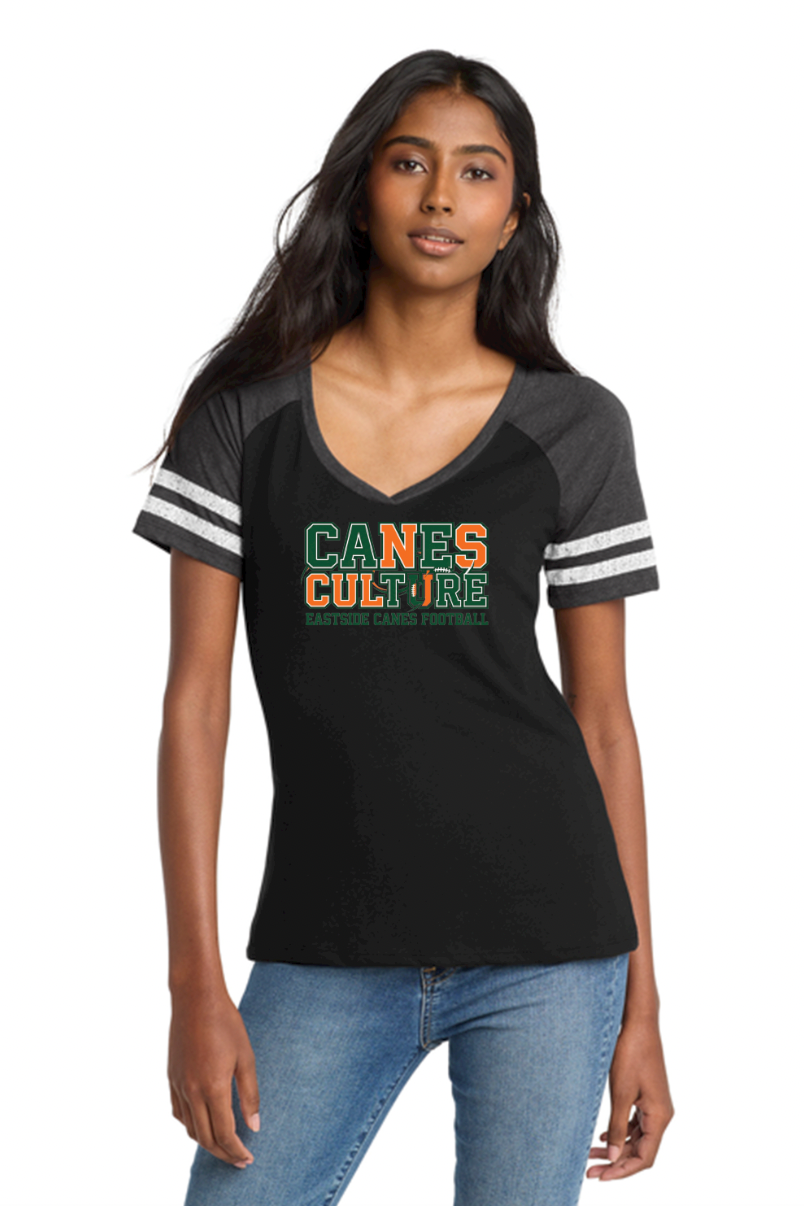 Eastside Canes Football District® Women’s Game V-Neck Tee