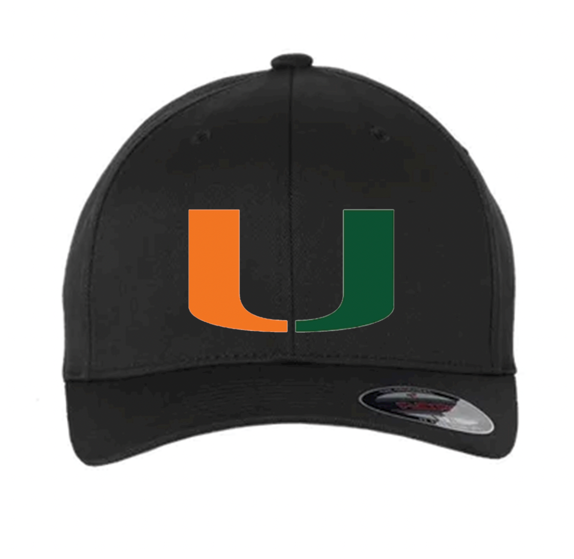 Eastside Canes Football "U" 3D Puff Embroidery Flexfit Cotton Blend Mid-Profile