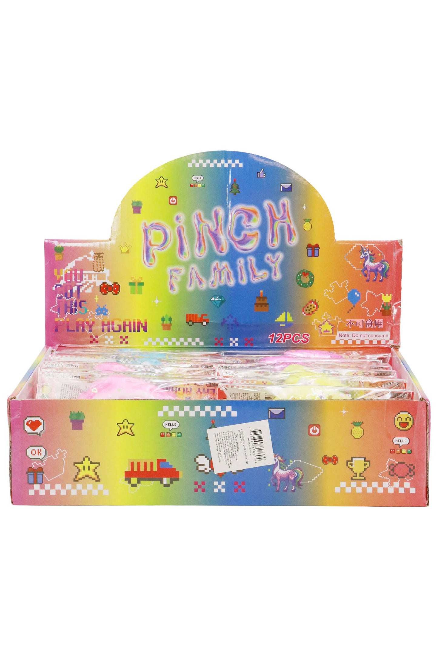 Waffle Glitter Sticky Mochi Squishy Bag
