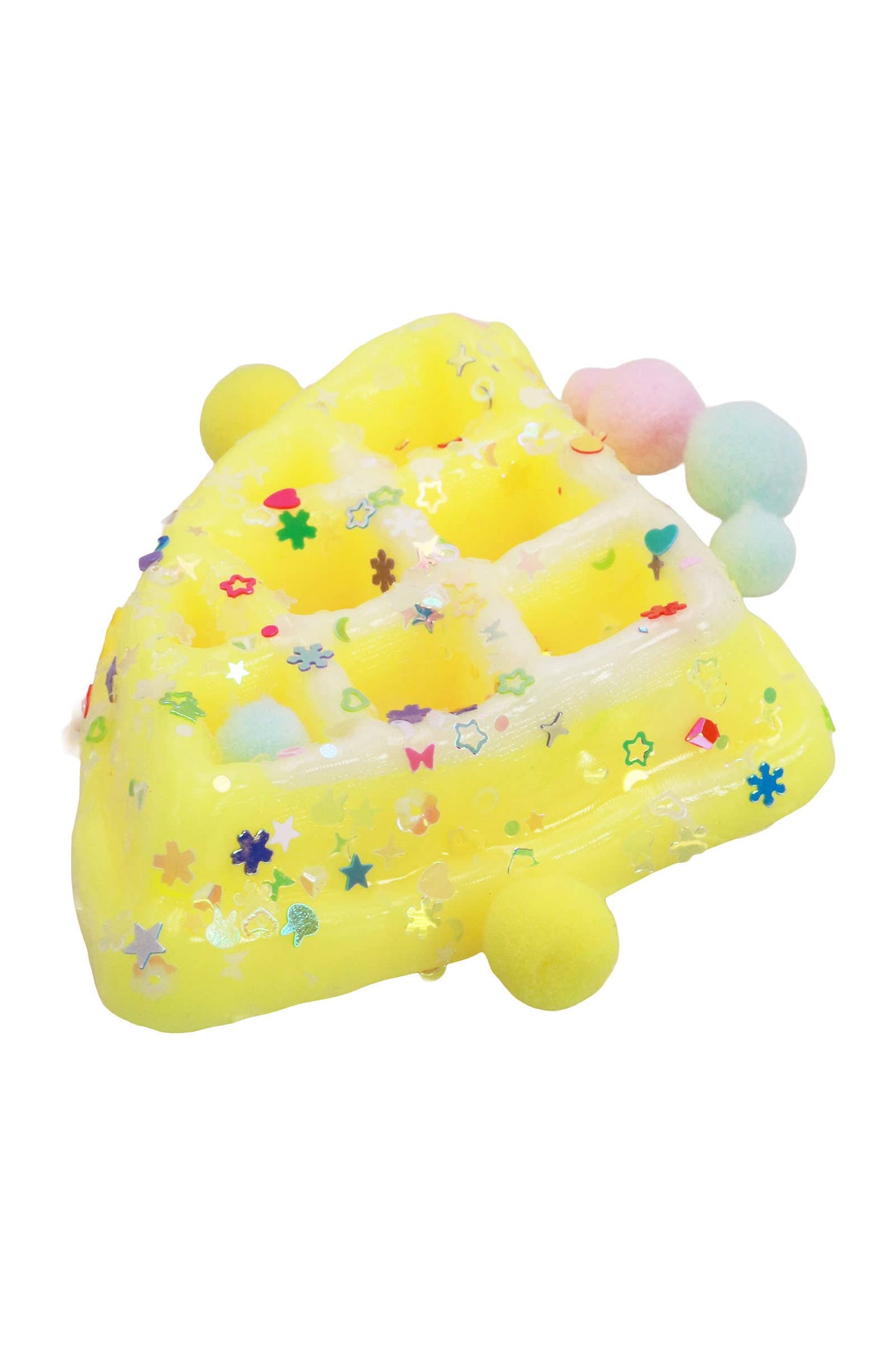 Waffle Glitter Sticky Mochi Squishy Bag