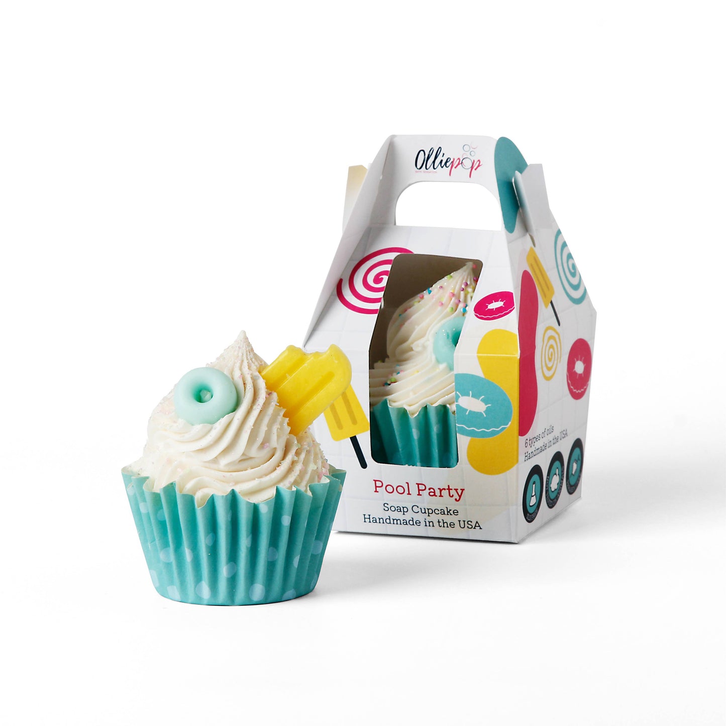 Handmade Pool Party Cupcake Soap (Frosted Mango)